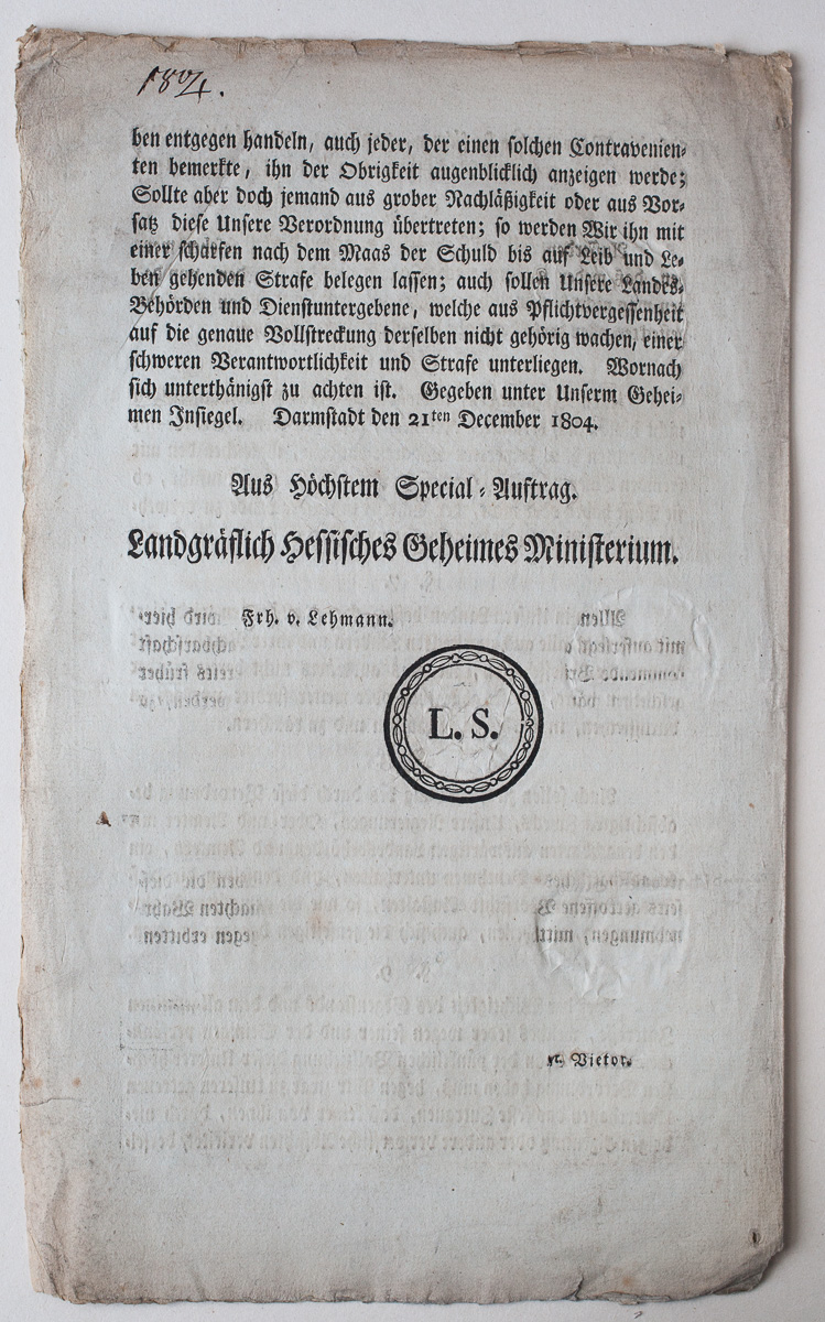 1804 Hessische Verordnung (page 4) – Yellow fever